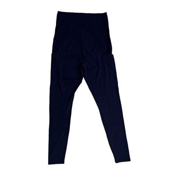 Poshdivah‎ Leggings Women’s M Navy Blue Maternity Yoga Lounge 25” Over The Belly - Picture 8 of 10